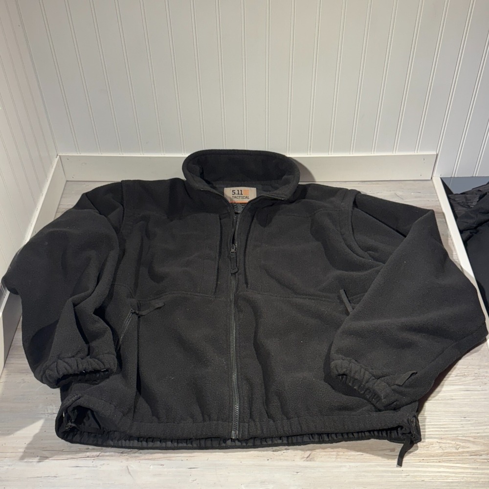 5.11 Tactical Convertible Fleece Jacket Zip Off Sleeves Conceal Pockets 2XL‎